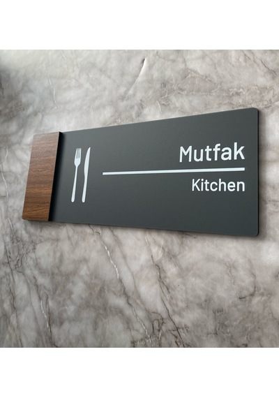 Wooden Serisi Mutfak Yönlendirme Levhası