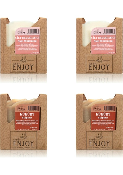Suds Enjoy Doğal Cilt Beyazlatıcı Sabun 100 G 2'li + Kükürt Sabun 100 G 2'li