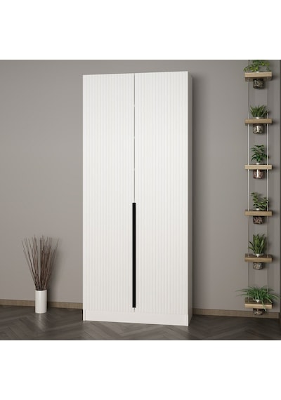 Minar Kale 210 Cm 2 Kapaklı 2b Raf Portmanto Byz Mbr Çizgili Byz