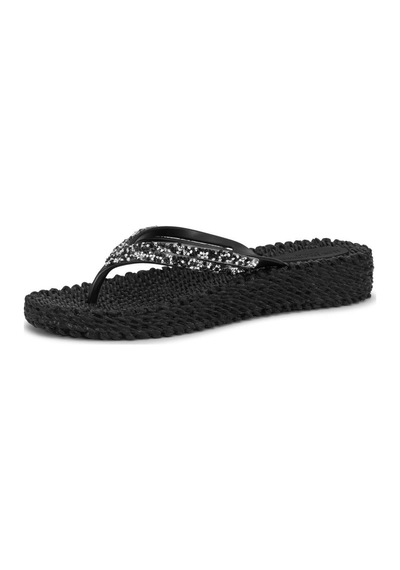 Ilse Jacobsen Black Cheerful15 - Siyah Platformlu Parmak Arası Terlik-8002 Siyah