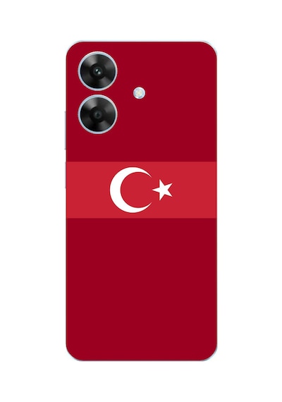 Realme Note 60 Uyumlu Türk Milli Takım Kırmızı Forma Baskılı Silikon Kılıf Renkli