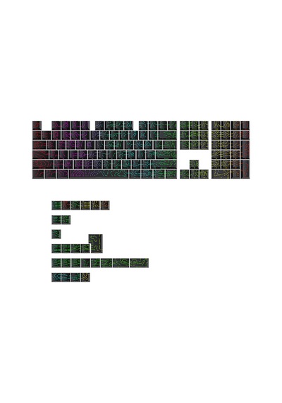Contourline Keycaps 130 Adet Klavye Tuşu Tam Set Çatlak Işıklı Tuş Takımı