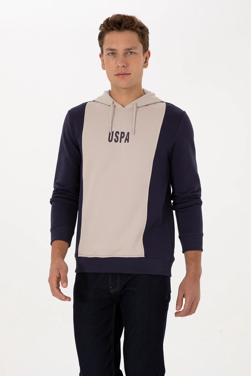 U.S. Polo Assn. Erkek Regular Fit Kapüşonlu Mürdüm Sweatshirt 50316365-VR074
