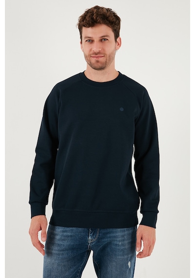 Buratti Streç Pamuklu Relaxed Fit Bisiklet Yaka 2'Li Paket Erkek Sweat 5901210S2 Lacivert-Taş