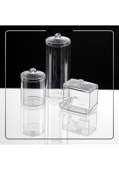 3lü Set Makyaj Organizer Banyo Düzenleyici Pamuk Kutusu Krc-011 Akrilik Turuncu Diğer