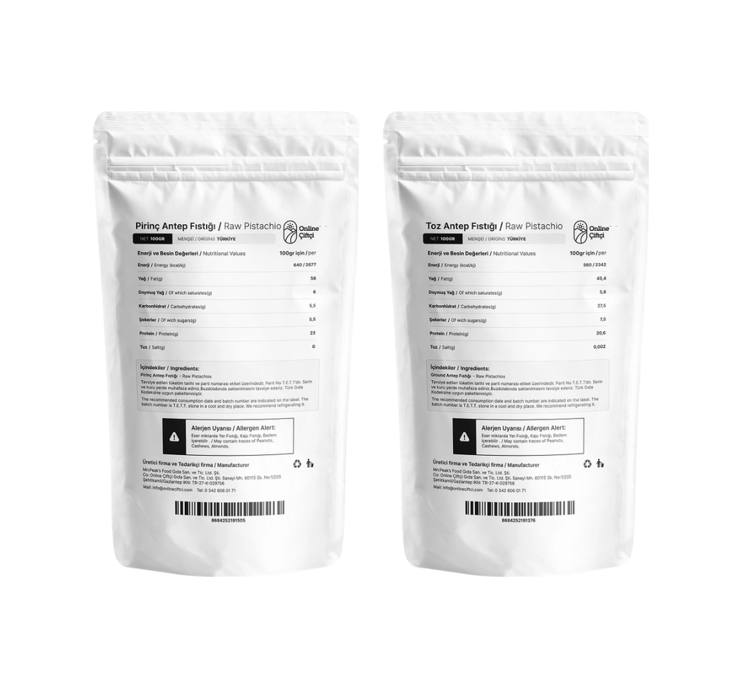 Online Çiftçi Pirinç Antep Fıstığı 100 G + Toz Antep Fıstığı 100 G