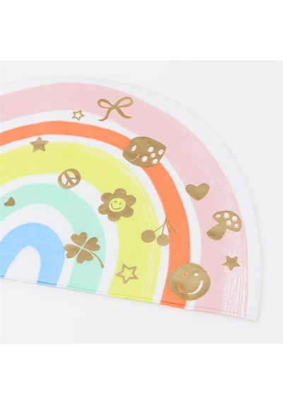 Meri Meri - Charm Party Rainbow Napkins - Bileklik Partisi Gökkuşağı Peçeteler - 16 Adet