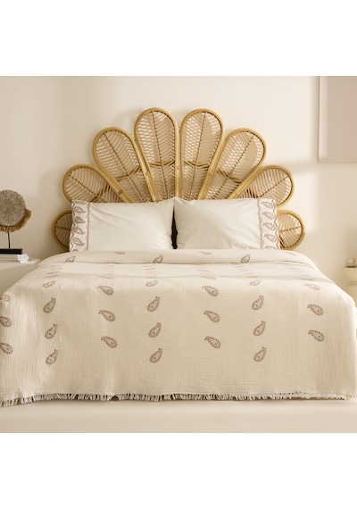 Karaca Home Incanto Brodeli Müslin Çift Kişilik Pike Takımı Vizon