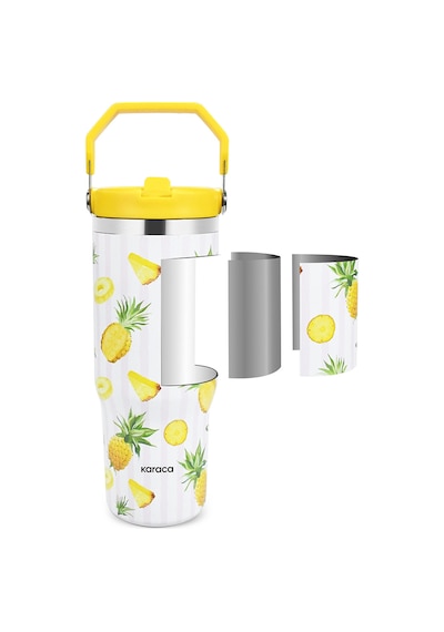 Karaca Strio Ananas Çelik Sızdırmaz Termos 900 Ml Sarı