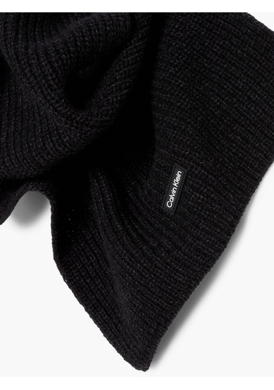 Calvin Klein Daddy Wool Knıt Scar Erkek Siyah Atkı