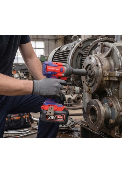 Workpro Wp390228 20volt 4.0ah. Li-ion 1/2 360nm Çift Akü Kömürsüz Profesyonel Şarjlı Somun Sıkma