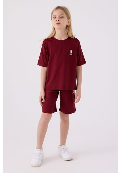 U.S. Polo Assn. U.s. Polo Assn Kız Çocuk Bordo Bermuda Takım Bordo