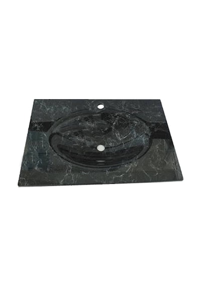 Kuaför Cam Lavabo 15 MM 100 x 56 CM Siyah
