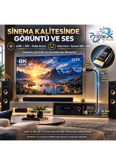 Primex Px-fbrhd20 Hdmı 2.1 Aktif Fiber Optik Kablo 20 Metre, 8k 60hz 4k 120hz 1080p 240hz, 48gbps Earc Dynamic Hdr Vrr Allm Destekli, Source-dısplay Yönlü Aoc Hdmı Kablosu 38548322