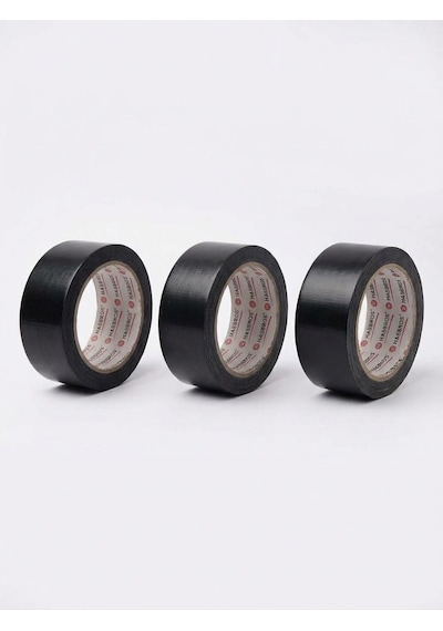 Hasbros Slikonize Bant Siyah Koli Bandı / 45 Mm X 100 Metre / 10 Adet