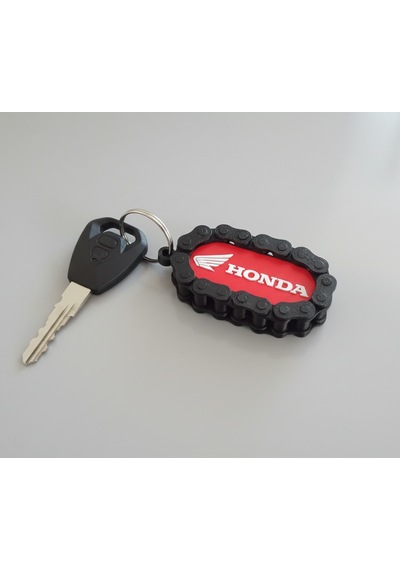 Honda Marka Uyumlu Motosiklet Anahtarlığı Beyaz - Kırmızı