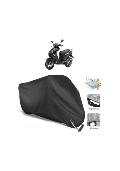 Keeway Arn 150 Motosiklet Branda (Bağlantı, Kilit Uyumlu)-Siyah (457270198)