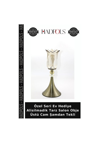 Özel Seri Ev Hediye Alisilmadik Tarz Salon Obje Üstü Cam Şamdan Tekli Çok Renkli