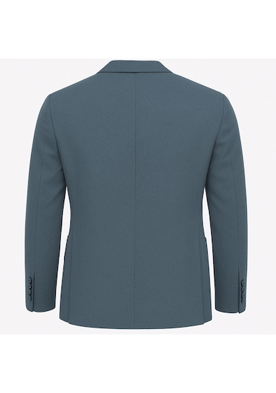 Plus Scorpion Erkek Slim Fit Blazer Ceket Tek Düğmeli Çift Yırtmaçlı Torba Cepli Yarım Astarlı Zümrüt Mavisi