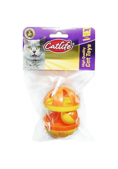 Catlife Çıngıraklı Sesli Büyük Boy Topaç Kedi Oyuncağı 9 CM