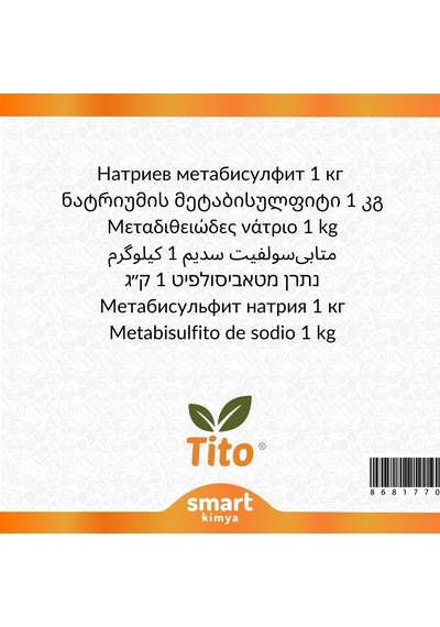 Tito Sodyum Metabisülfit E223 1 Kg