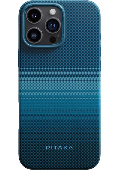 Apple Uyumlu iPhone   16 Pro Max Kılıf   Magsafeli Aramid Fiber Pitaka Military-grade Sunset-moonrise Serisi Moonrise