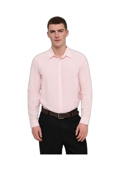 Only & Sons Onscaıden Lıfe Ls Solıd Lınen Blend Noos Erkek Kırmızı Gömlek - 22012321