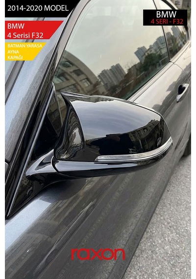Bmw 4 Serisi F32 2014-2020 Batman & Yarasa Ayna Kapağı Parlak Piano Black Sport Tırnaksız Model
