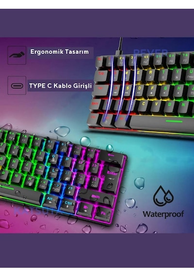 Atasoft T60 RGB Mavi Switch Mekanik Kablolu Q Oyuncu Klavye