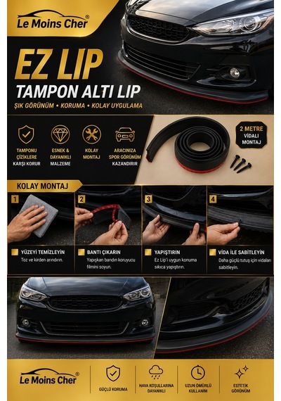 Audi A1 Sport Ez Lip Araç Tampon Altı Koruma Lipi 2 Metre Vidalı