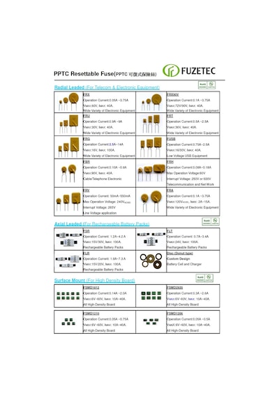 Ptc Resettable Fuse 1,2 Amper 16V