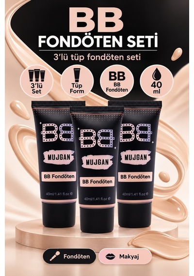 3 Lü Tüp Bb Fondoten Seti Çok Renkli