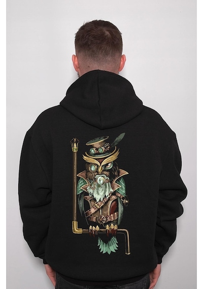 Baykuş Owl Gece Kuşu Retro Sahhaf Vintage Sweatshirt Unisex Kapüşonlu Hoodie 001