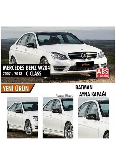 Mercedes Benz W204 2007-2014 Batman Yarasa Ayna Kapağı Piano Blac