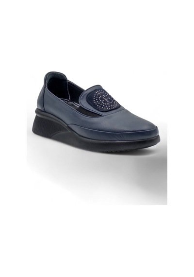 Voyager 9779 Kadın Hakiki Deri Comfort Ayakkabı Lacivert