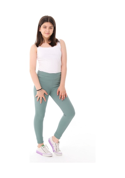 Kız Çocuk Fitilli Yüksek Bel Toparlayici Uzun Spor & Günlük Tayt 001