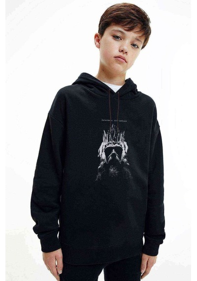 Tshirthane Katatonia City Burials Baskılı Unisex Çocuk Kapüşonlu Siyah Sweat Siyah