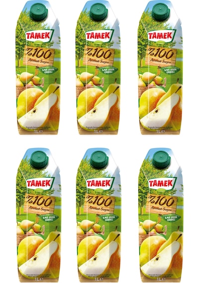Tamek %100 Armut Suyu 1 Lt X 6 Adet