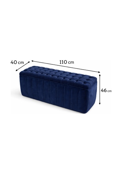 Premium Kapitone Dilimli Puf Bench, Göz Alıcı Lüks Görünüm Ve Modern Dekor İçin Üst Düzey Şıklık Mavi - 863945362 Mavi