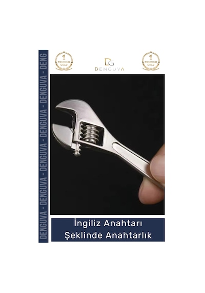 Anahtarlık Ayarlanabilir Metal Tasarım Hediye Karizmatik İngiliz Anahtarı Şeklinde Anahtarlık