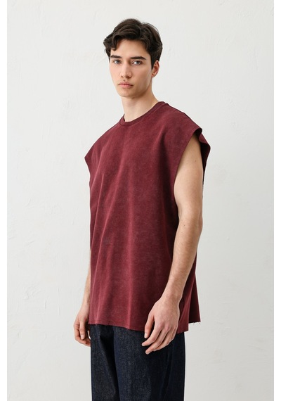 Basic Kolsuz Tişört Bordo