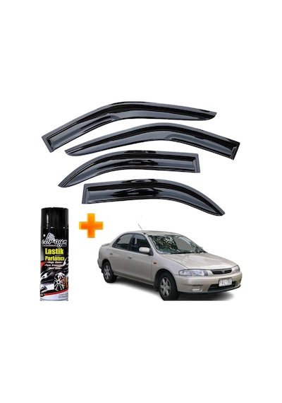Mazda 323 Familia Mügen Cam Rüzgarlığı 1996-1999 Arası 4 Lü Takım +500ml Lastik Parlatıcı