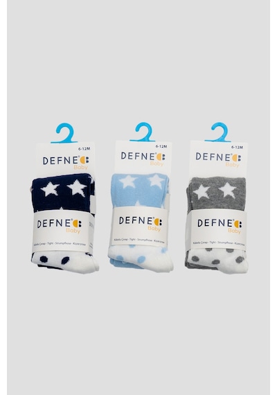 Defne Baby 3 Adet Yıldız Desenli Pamuklu Erkek Bebek Ve Çocuk Külotlu Çorap KARIŞIK