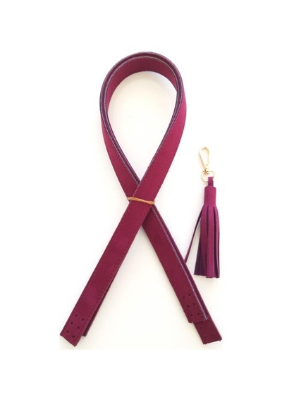 Angel Çanta Aksesuar Süet Suni Deri Bordo Çift Sap 70X2 Cm