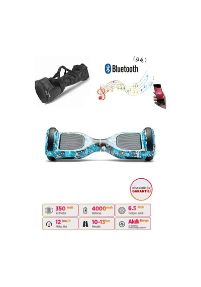 Citymate Hoverboard 6.5 inch Elektrikli Kaykay Scooter Bluetooth Hoparlörlü Çanta Hediye D20