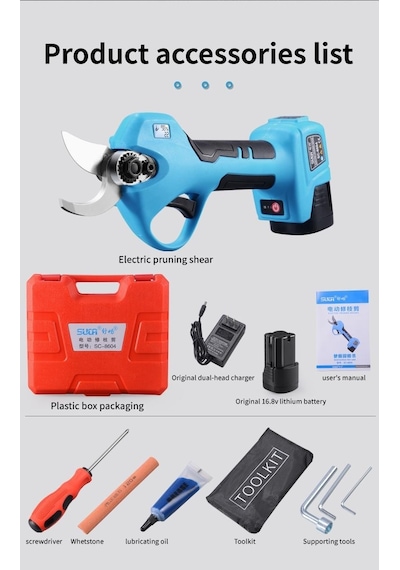 Suca Sc 8604 Şarj Göstergeli 3 Akülü Budama Makası 3 Cm