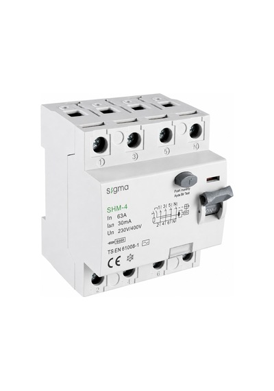Sigma Shm4p 30ma 63a 6ka Trifaze Kaçak Akım Koruma Şalteri