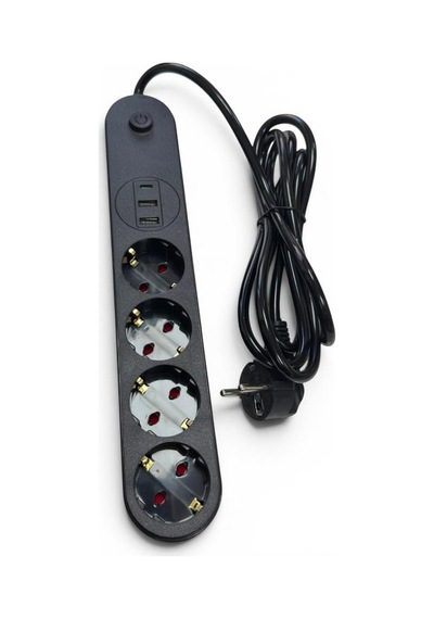 Forline 4 Soketli Type-c + 2 Usb Girişli 2metre Kablolu Akım Korumalı Grup Priz 2 M