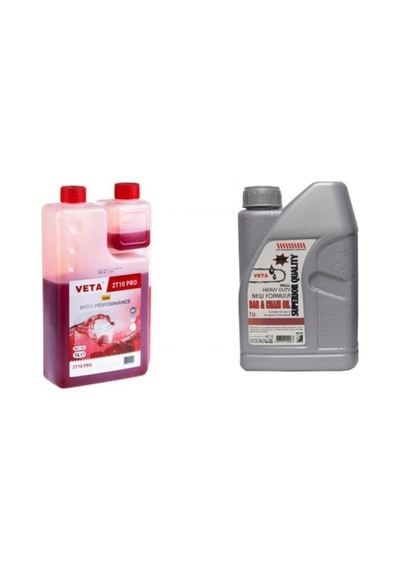 2 Zamanlı Motor Yağı Ölçekli 1 Lt Ve Kılavuz Zincir Yağı 1 Lt