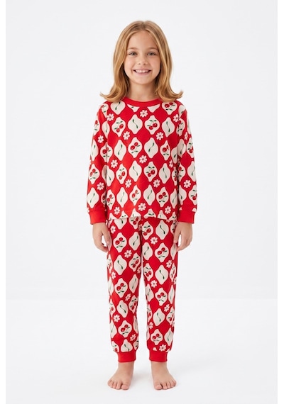 Bunny Hopp %100 Pamuk Uzun Kollu Mevsimlik Kiraz ve Çiçek Desenli Kız Çocuk Pijama Takımı Kırmızı Bunny Hopp %100 Pamuk Uzun Kollu Mevsimlik Kiraz ve Çiçek Desenli Kız Çocuk Pijama Takımı Kırmızı
